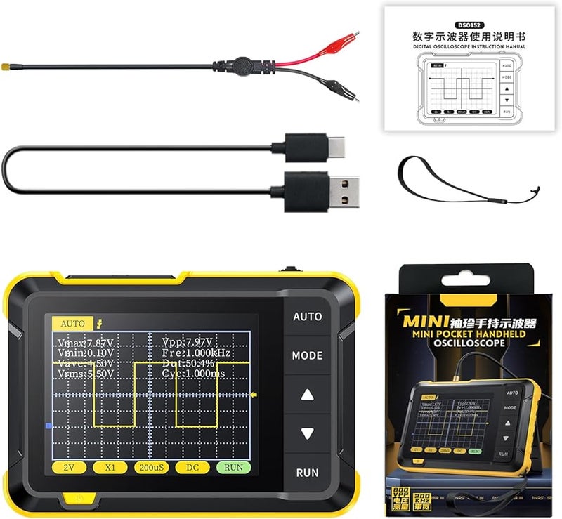 Handheld Digital Oscilloscope 200Khz Bandwidth Automotive Electronics Tester Waveform Generator - Image 4